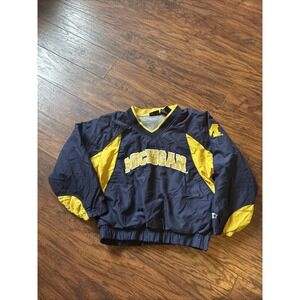 Vintage Michigan Wolverines Jacket Sz 8 Fleece lined Windbreaker Starter 90s